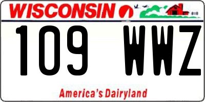 WI license plate 109WWZ