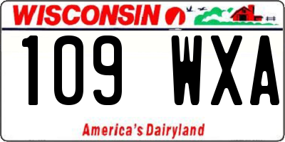 WI license plate 109WXA
