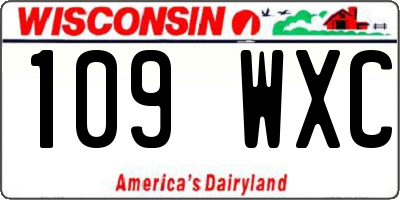 WI license plate 109WXC