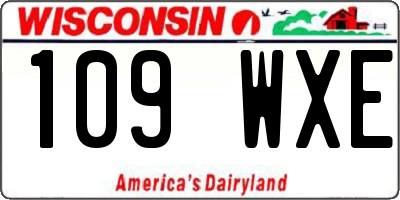 WI license plate 109WXE