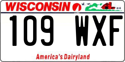 WI license plate 109WXF