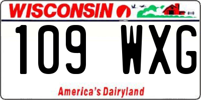 WI license plate 109WXG