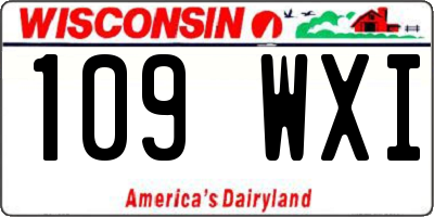 WI license plate 109WXI
