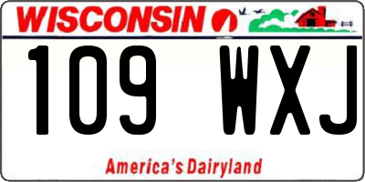 WI license plate 109WXJ