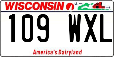WI license plate 109WXL