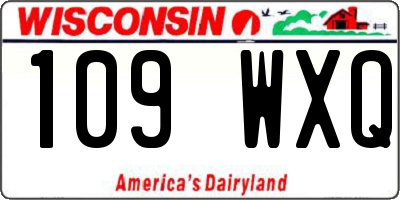 WI license plate 109WXQ