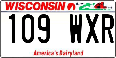 WI license plate 109WXR