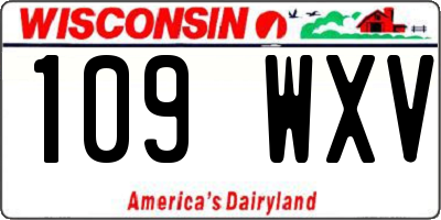 WI license plate 109WXV
