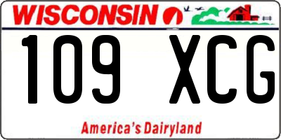 WI license plate 109XCG