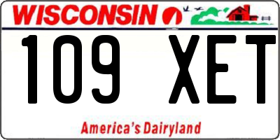 WI license plate 109XET