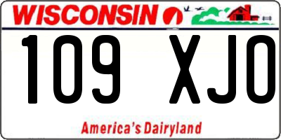 WI license plate 109XJO