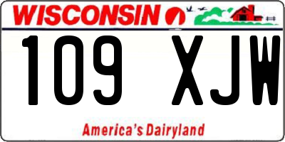 WI license plate 109XJW