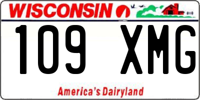 WI license plate 109XMG