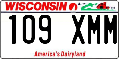 WI license plate 109XMM