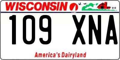 WI license plate 109XNA