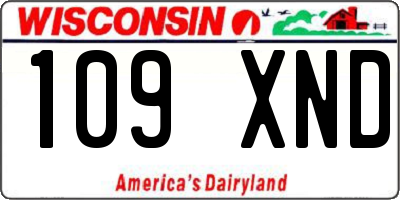 WI license plate 109XND