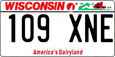 WI license plate 109XNE