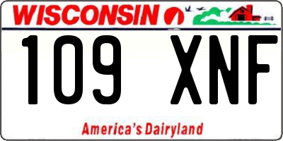 WI license plate 109XNF