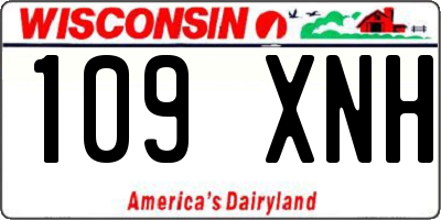 WI license plate 109XNH
