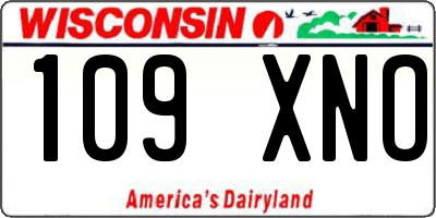 WI license plate 109XNO