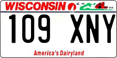 WI license plate 109XNY