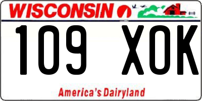 WI license plate 109XOK