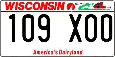 WI license plate 109XOO