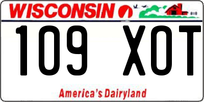 WI license plate 109XOT