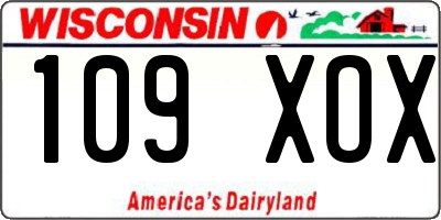 WI license plate 109XOX