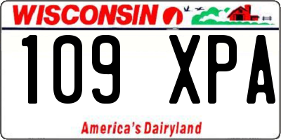 WI license plate 109XPA