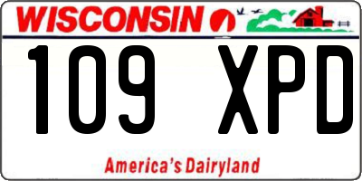 WI license plate 109XPD