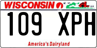WI license plate 109XPH