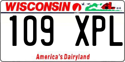 WI license plate 109XPL