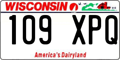 WI license plate 109XPQ