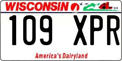WI license plate 109XPR