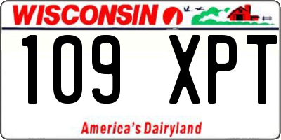 WI license plate 109XPT