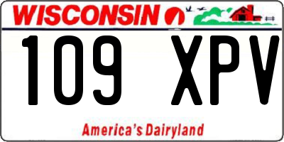 WI license plate 109XPV