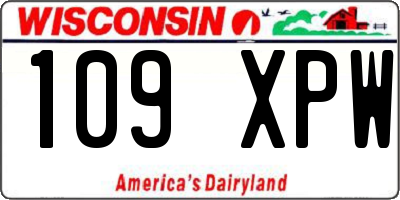 WI license plate 109XPW