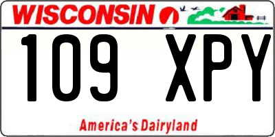 WI license plate 109XPY