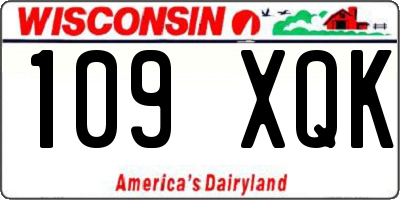 WI license plate 109XQK