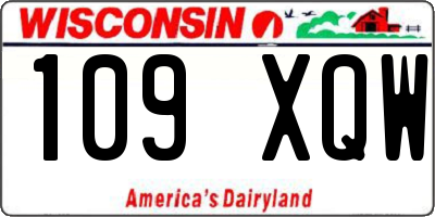 WI license plate 109XQW