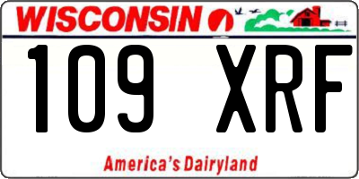 WI license plate 109XRF