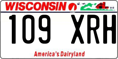 WI license plate 109XRH