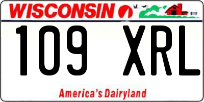 WI license plate 109XRL