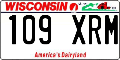 WI license plate 109XRM