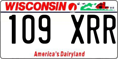 WI license plate 109XRR