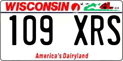 WI license plate 109XRS