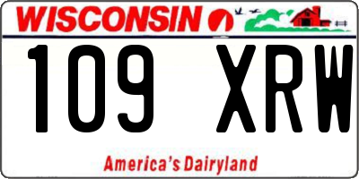 WI license plate 109XRW