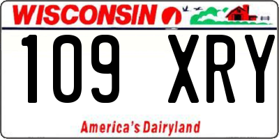 WI license plate 109XRY