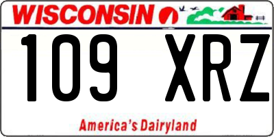 WI license plate 109XRZ
